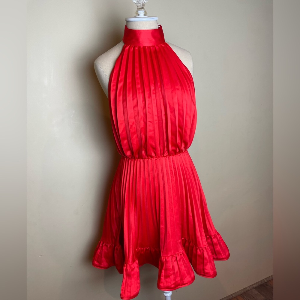 NWT AMUR Amiri Pleated Halter Mini Dress